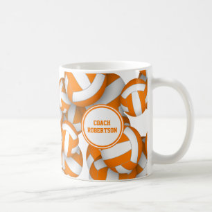Taza De Café colores escolares naranja blanco regalo entrenador
