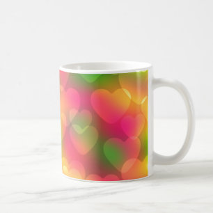 Taza De Café Colores locos Corazones Bokeh CAFFEE MUG