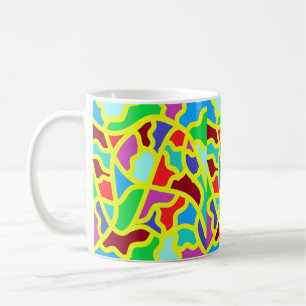 Taza De Café Colores mixtos etiquetas con motivos artísticos