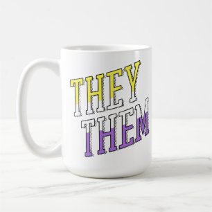 Taza De Café Colores No Binarios Ellos Ellas