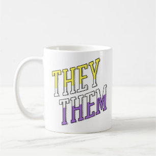 Taza De Café Colores No Binarios Ellos Ellas