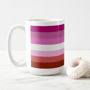 Taza De Café Colores Orgullo Lesbiana con Lápiz Labial -