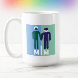 Taza De Café Colores Orgullosos de Hombres Gays Minimalistas Li