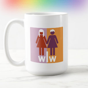 Taza De Café Colores Orgullosos de Lesbiana Minimalista Adorabl