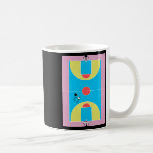 Taza De Café Colores Pastel de la cancha de baloncesto