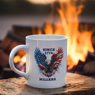 Taza De Café Colores patrióticos personalizados Águila audaz de