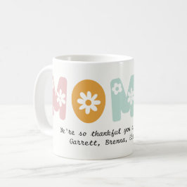 Taza De Café Colores personalizados de pastel floral de mamá de