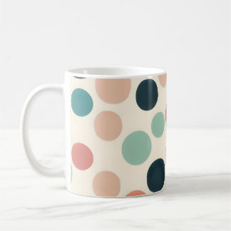 Taza De Café Colores retro La polka puntos estilo boho vintage