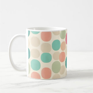 Taza De Café Colores retro La polka puntos estilo boho vintage