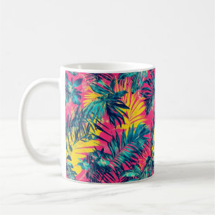 Taza De Café Colores vibrantes Patrón exótico