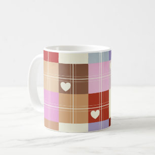 Taza De Café Colores Vintage, Plácidos Y Corazones