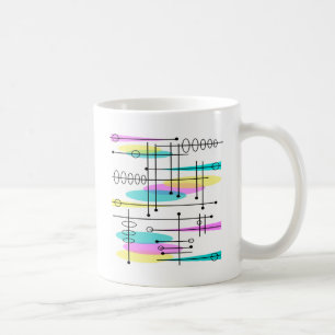 Taza De Café Colores y diseño abstractos de la era atómica