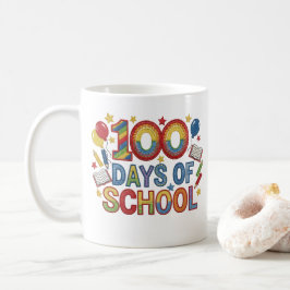 Taza De Café Colorful 100 Days of School