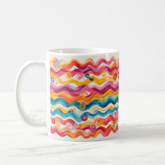 Taza De Café Colorful Abstract Wave