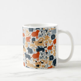 Taza De Café "Colorful Animal Silhouette Pattern Mug