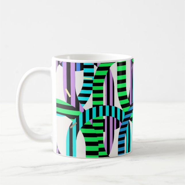Taza De Café Colorful Bauhaus Geometric Pattern  (Izquierda)
