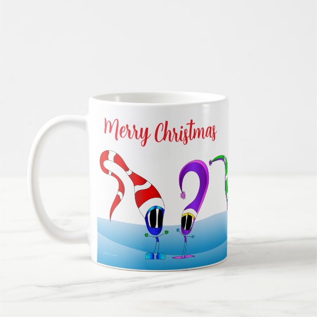 Taza De Café Colorful Christmas Cartoon (Izquierda)