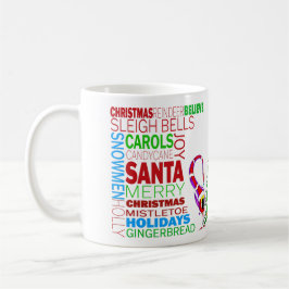 Taza De Café Colorful Christmas Cartoon Word Art