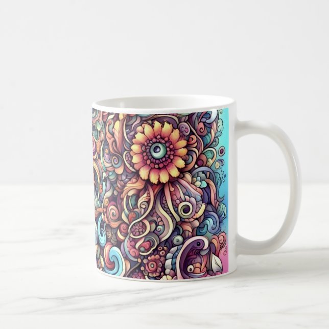 Taza De Café Colorful doodle (Derecha)