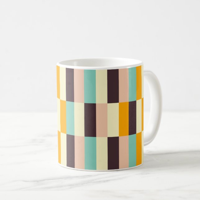 Taza De Café Colorful geometric pattern with vertical stripes  (Anverso derecho)