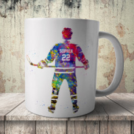 Taza De Café Colorful Hockey Player