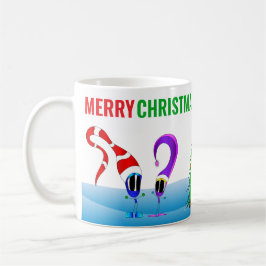 Taza De Café Colorful Merry Christmas Cartoon