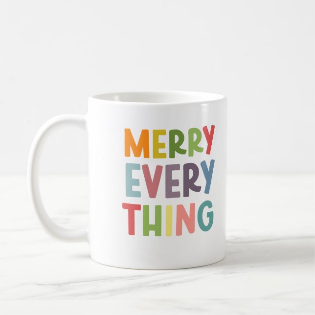 Taza De Café Colorful Merry Everything Inclusive Holiday custom (Izquierda)