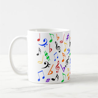 Taza De Café Colorful Music Notes Mug
