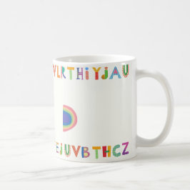 Taza De Café Colorful Playful Alphabet Design with Rainbow