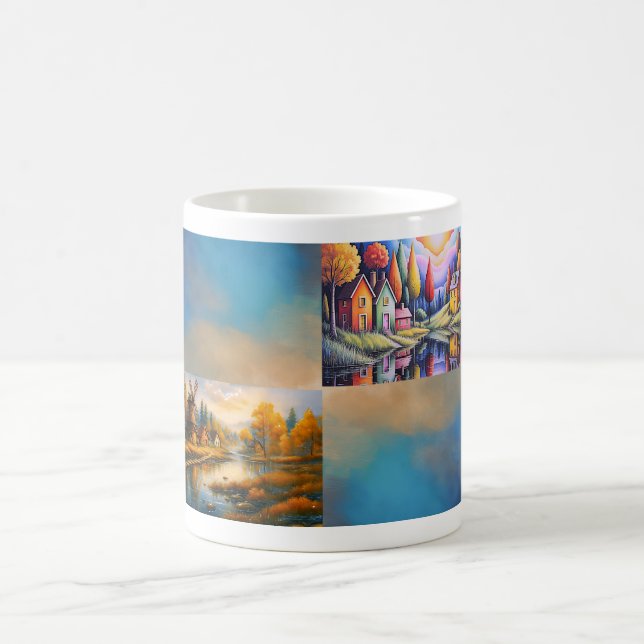 Taza De Café Colorful Village Mug (Centro)