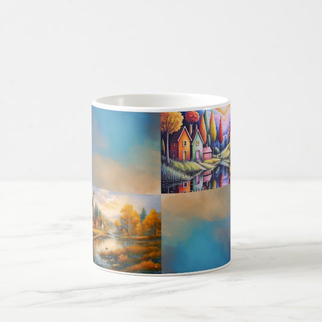 Taza De Café Colorful Village Mug (Centro)