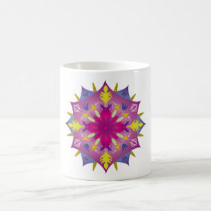 Taza De Café Colorida armonía de la flor de las ruedas de la en