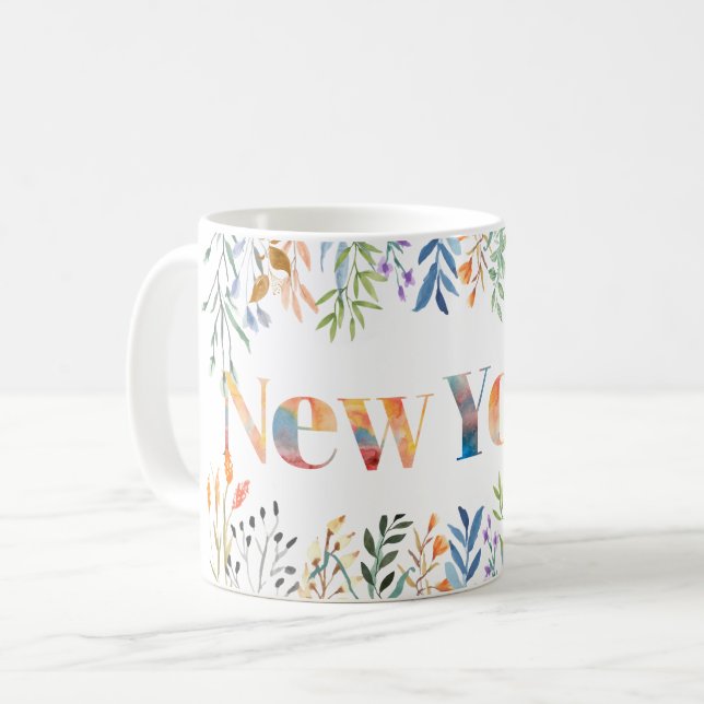 Taza De Café Colorida ciudad de Nueva York (Anverso izquierdo)