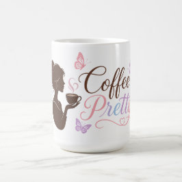 Taza de café colorida con el logo bonito de café