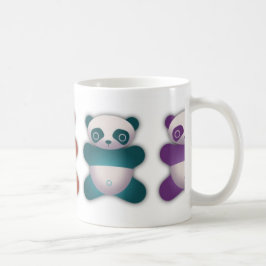 Taza de café colorida de la panda