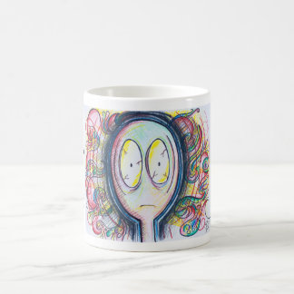 Taza de café colorida del #freakingout del