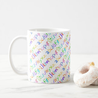 Taza De Café Colorida escritura de los niños de la ABC Rainbow 