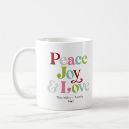 Taza De Café Colorida familia de Navidades Retro de Alegría por