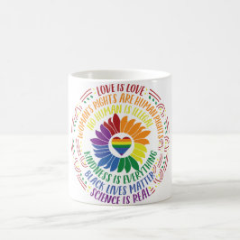 Taza De Café Colorida justicia social Flor Word Art