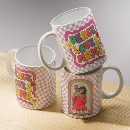 Taza De Café Colorida madre retro Groovy cita fotografía de tip