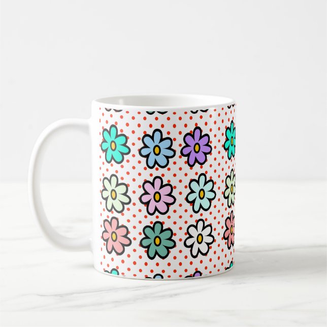 Taza De Café Colorida margarita (Izquierda)