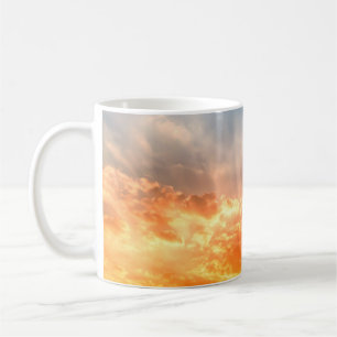 Taza De Café Colorida puesta de sol: ardiente crepúsculo.