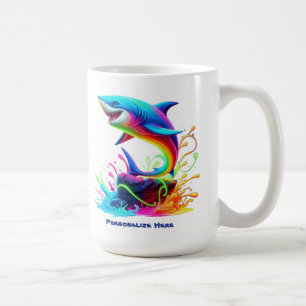 Taza De Café Colorida salpicadura de tiburón