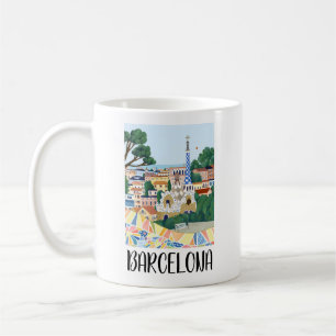 Taza De Café Colorida vista de Barcelona España