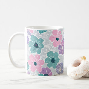 Taza De Café Colorida y hermosa cerámica de flor de primavera