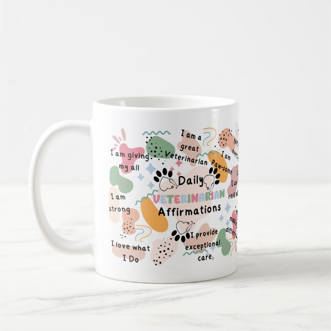 Taza De Café Coloridas Afirmaciones Diarias Veterinarias Positi (Izquierda)