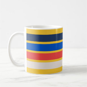 Taza De Café Coloridas bandas retro rayadas de los años 80