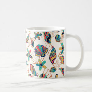 Taza De Café Coloridas conchas marinas sin fisuras