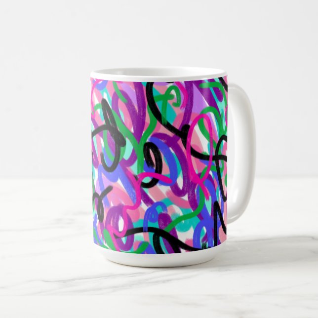 Taza De Café Coloridas Disfraces Resumen de Arte (Anverso derecho)