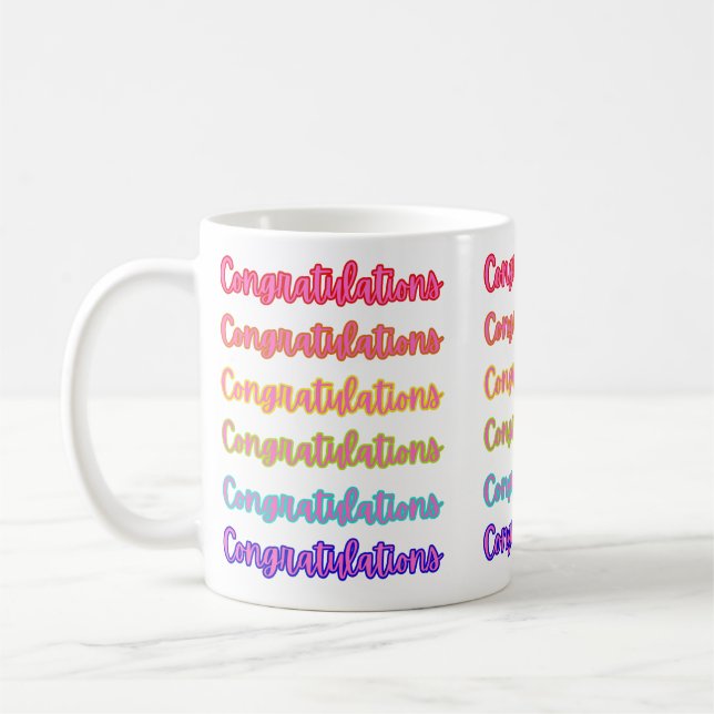 Taza De Café Coloridas Felicitaciones Texto Para Graduación (Izquierda)